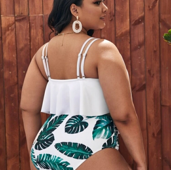 Plus Tropical Hanky Hem Bikini Swimsuit - Picture 3 of 5